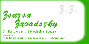 zsuzsa zavodszky business card